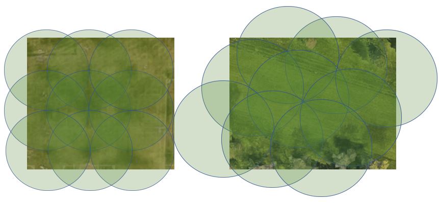 Square pattern sprinkler layout